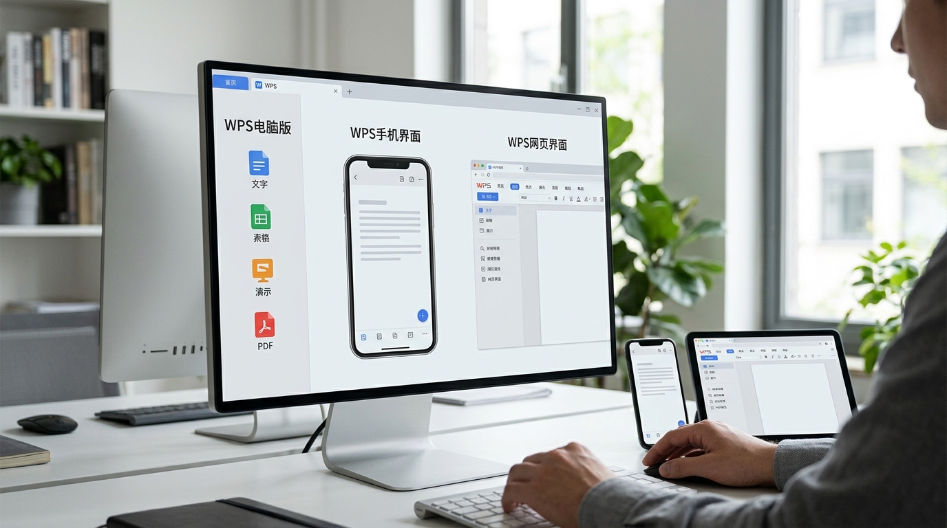 WPS电脑版与手机版网页版功能对比界面