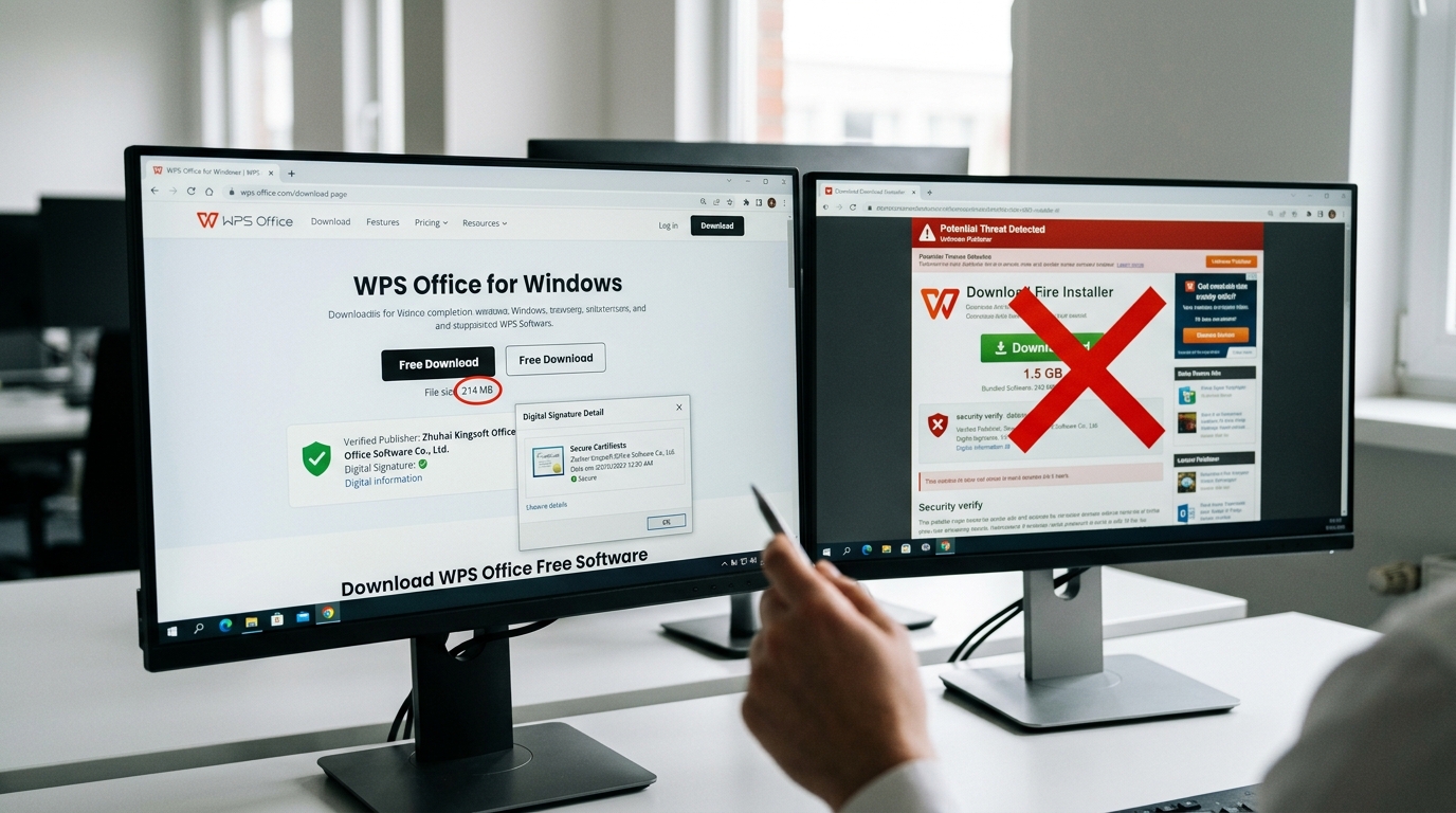 WPS下载官方入口与山寨捆绑包识别对比